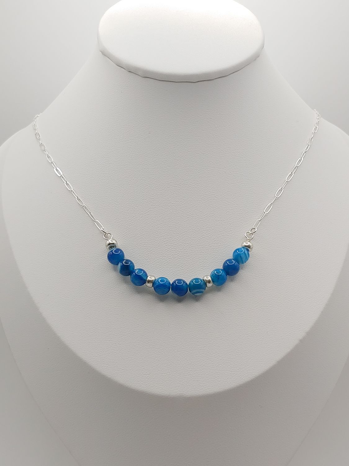 Blue Striped Agate w/Sterling Silver