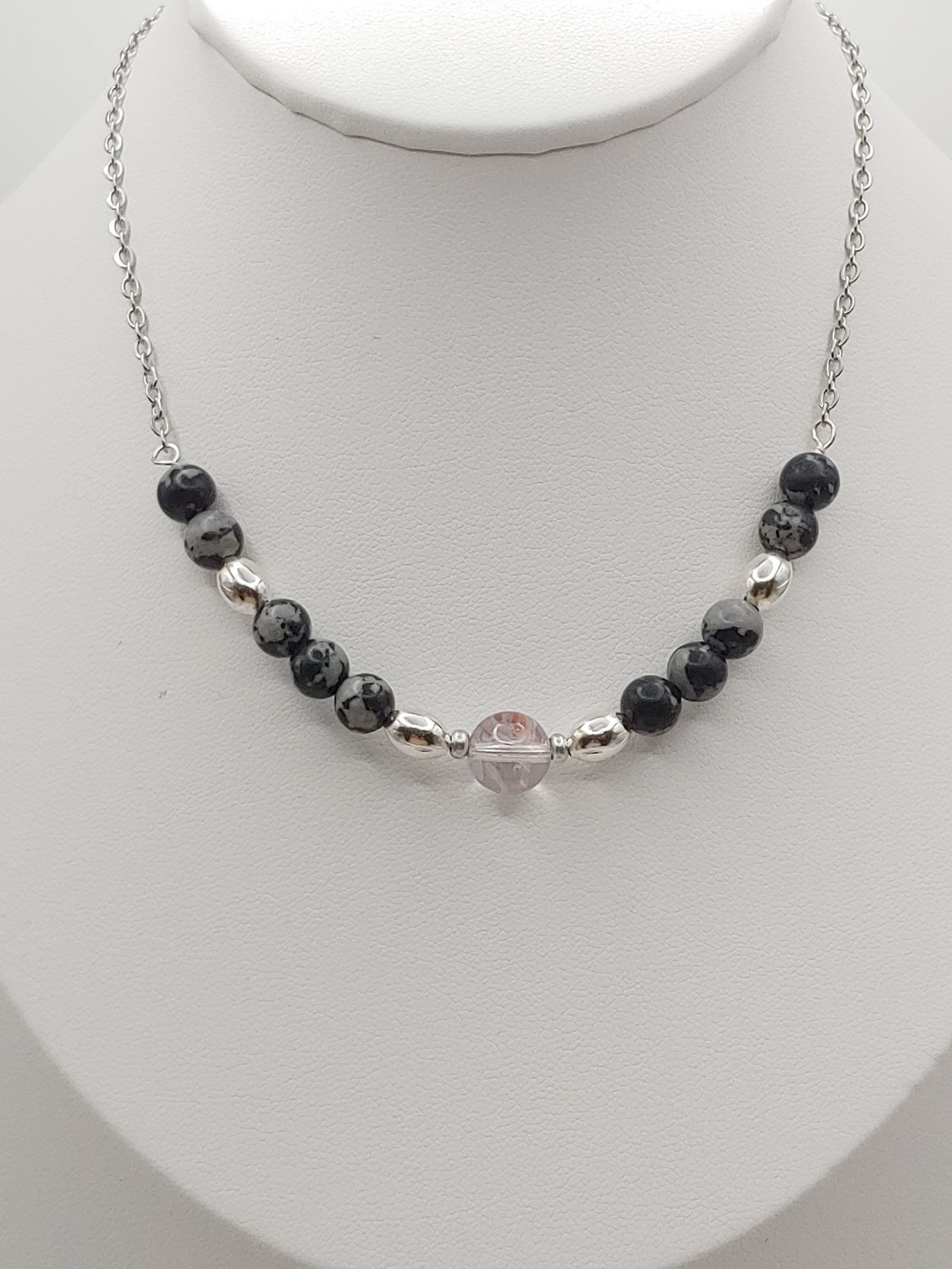 Snowflake Obsidian + Fluorite