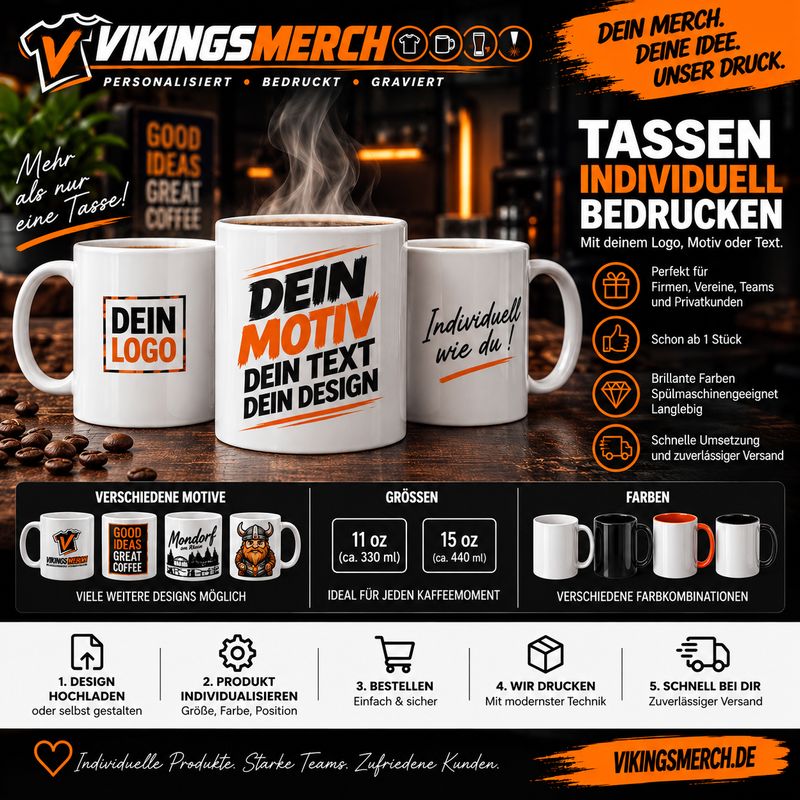 Tasse individuell bedrucken – mit eigenem Foto, Logo oder Text