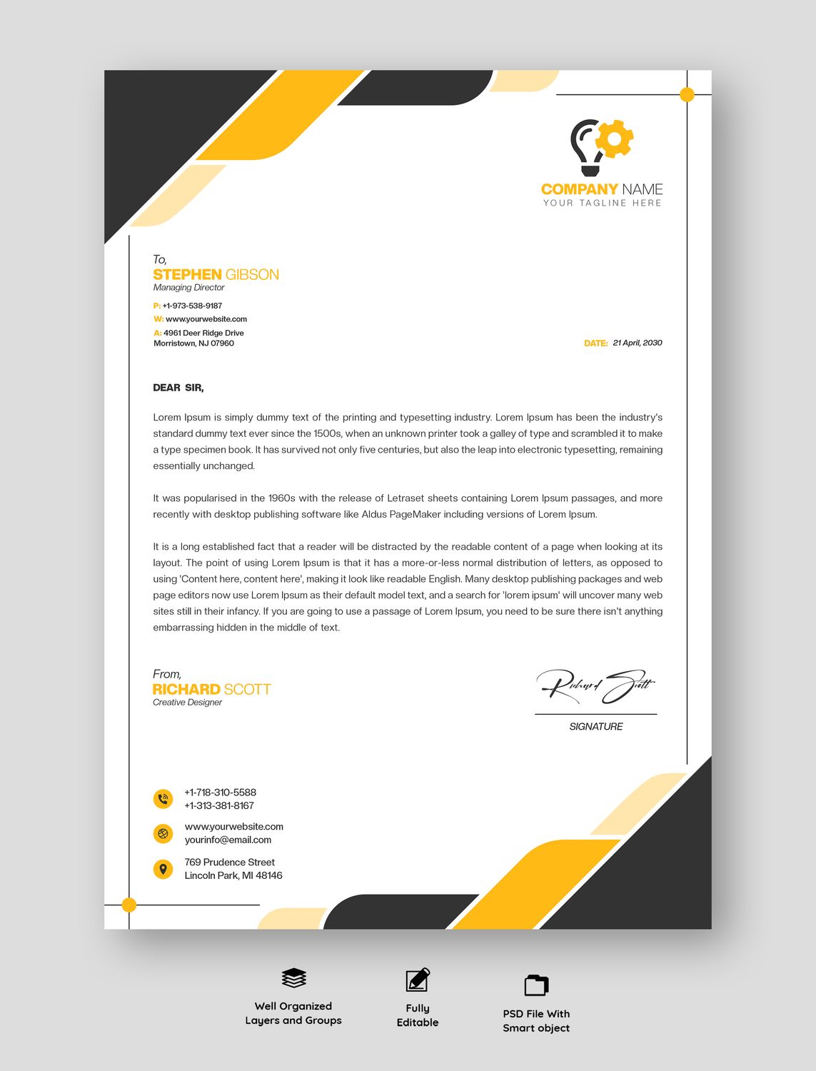 Branded Letterhead Design (Digital Supply)