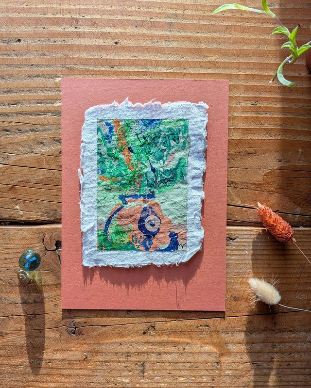 Everlasting Bouquet #4 (Blue Eye Vase) – Original Mini Painting *LAST REMAINING*