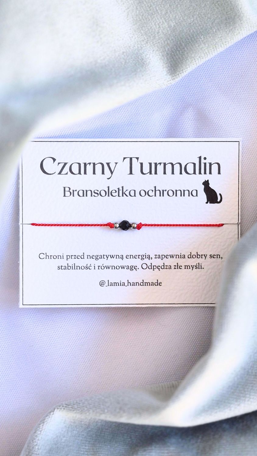 Bransoletka ochronna na nici jedwabnej - srebrna