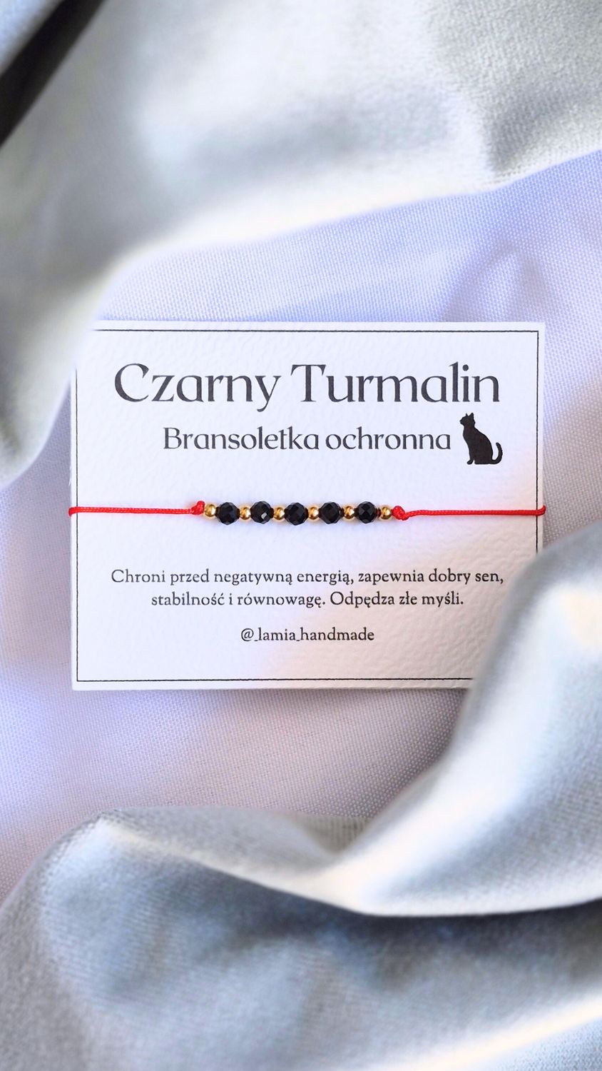 Bransoletka ochronna z zapięciem na sznurku nylonowym - złota