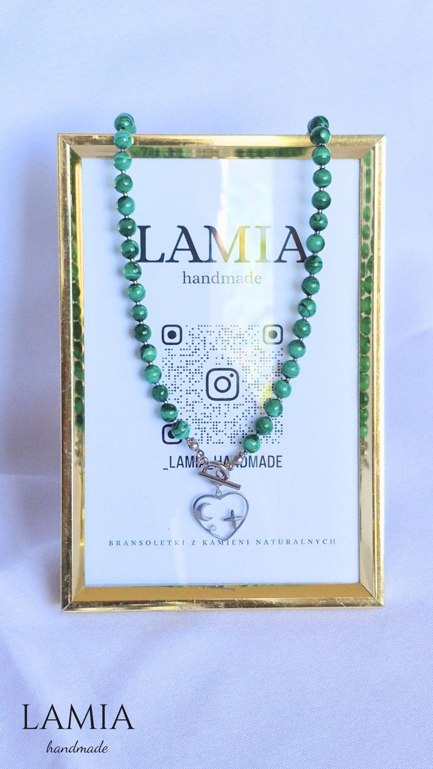 Naszyjnik z naturalnym malachitem