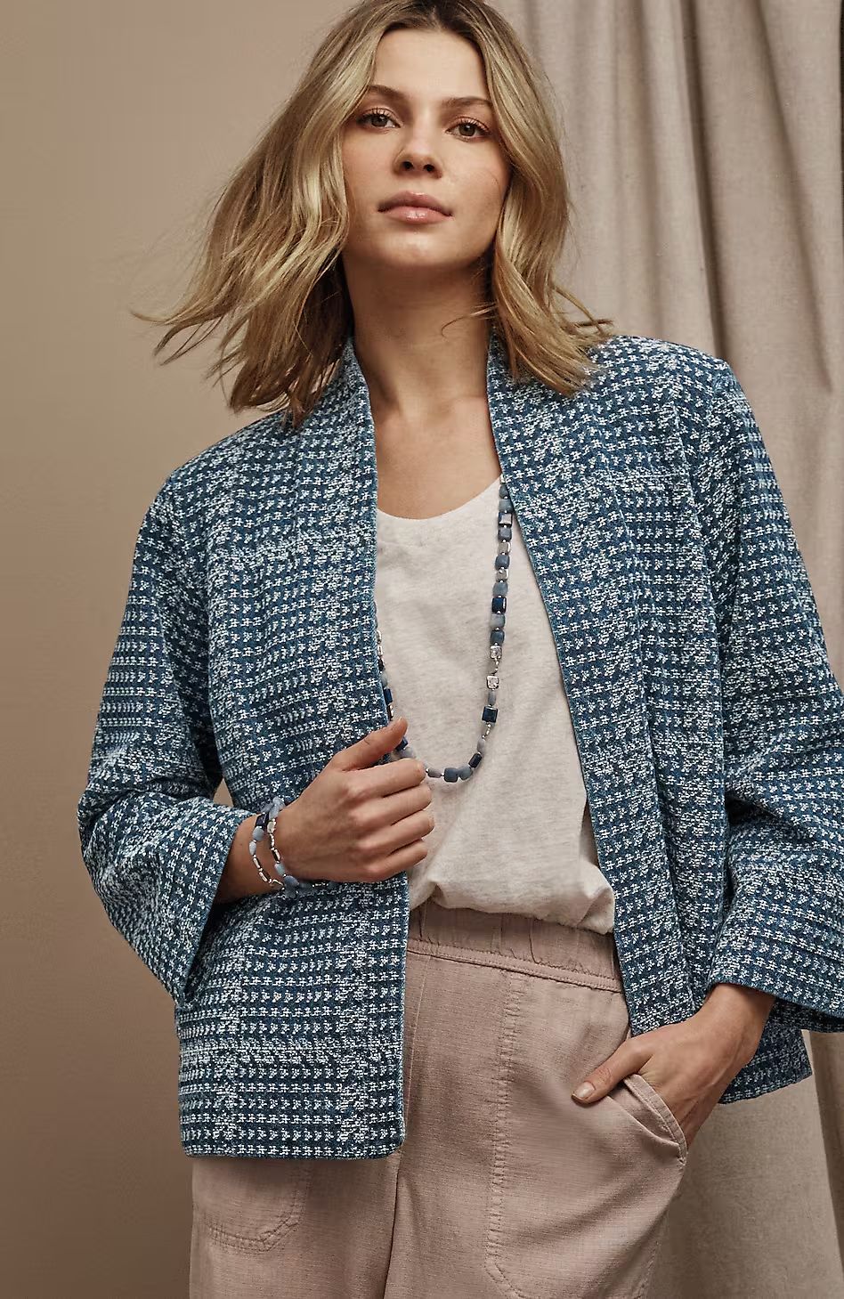 Pure Jill Indigo Jacquard Jacket