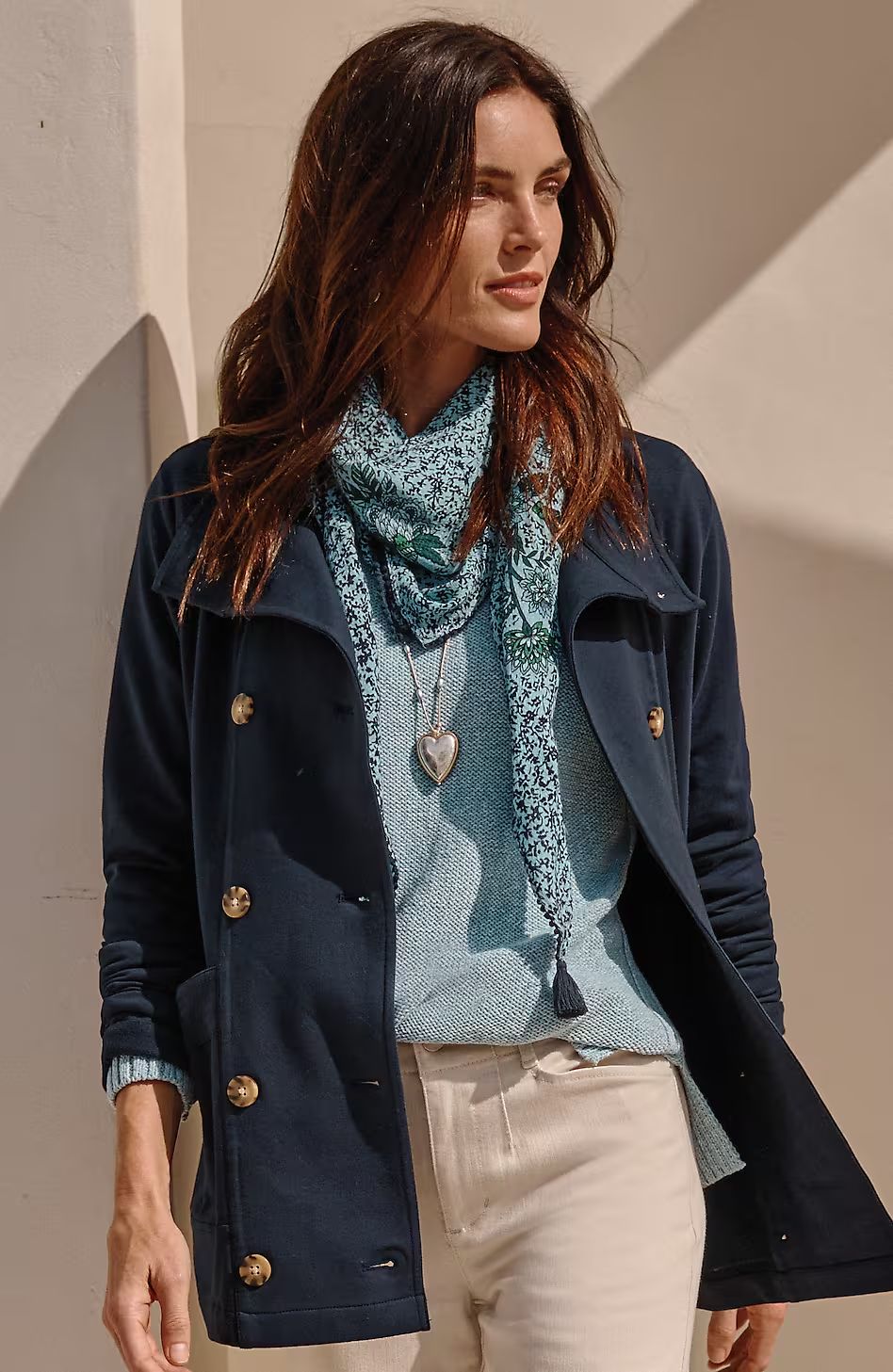 Knit Double-Breasted Peacoat