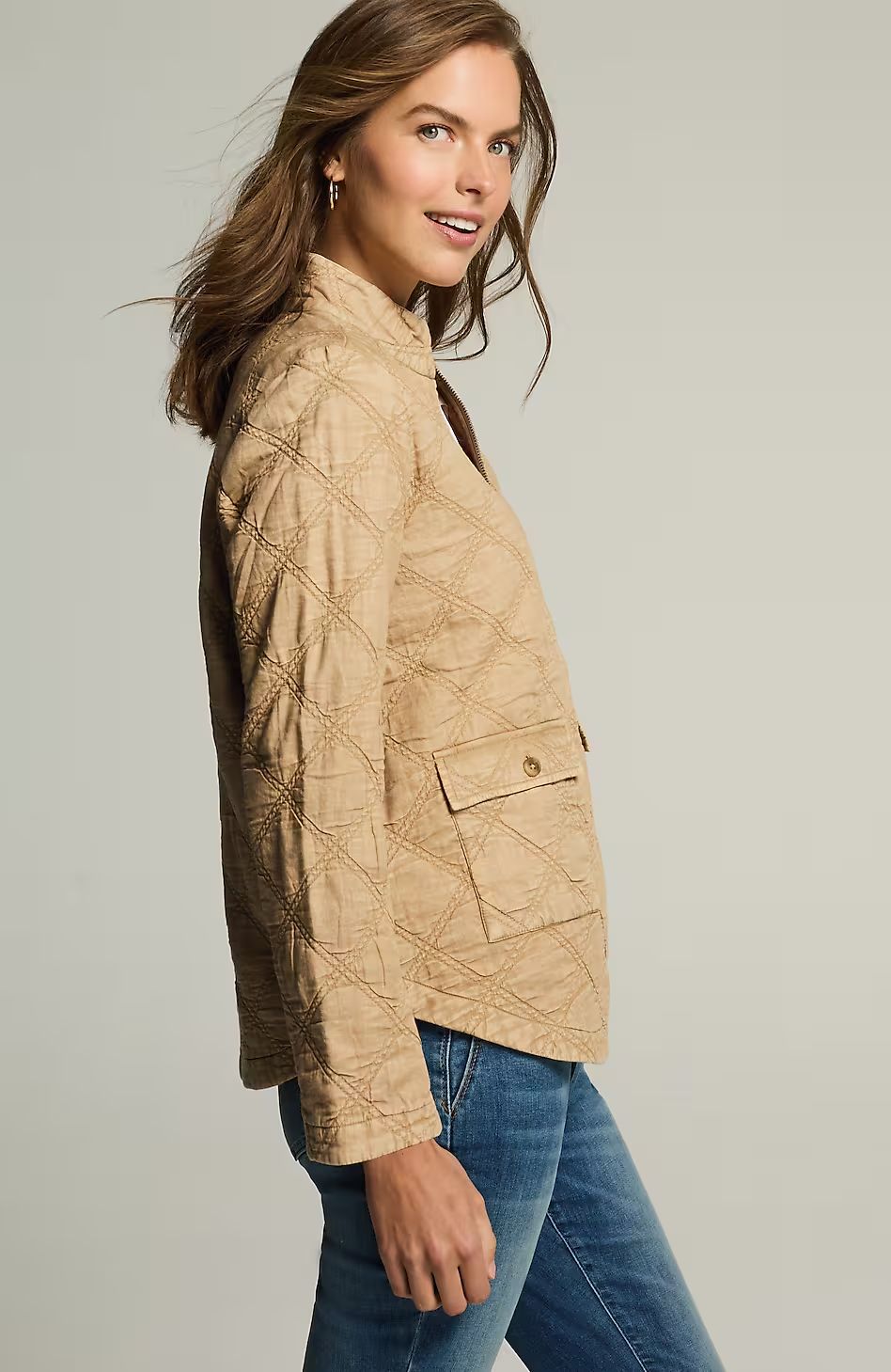 Quilted Zip-Front Jacket