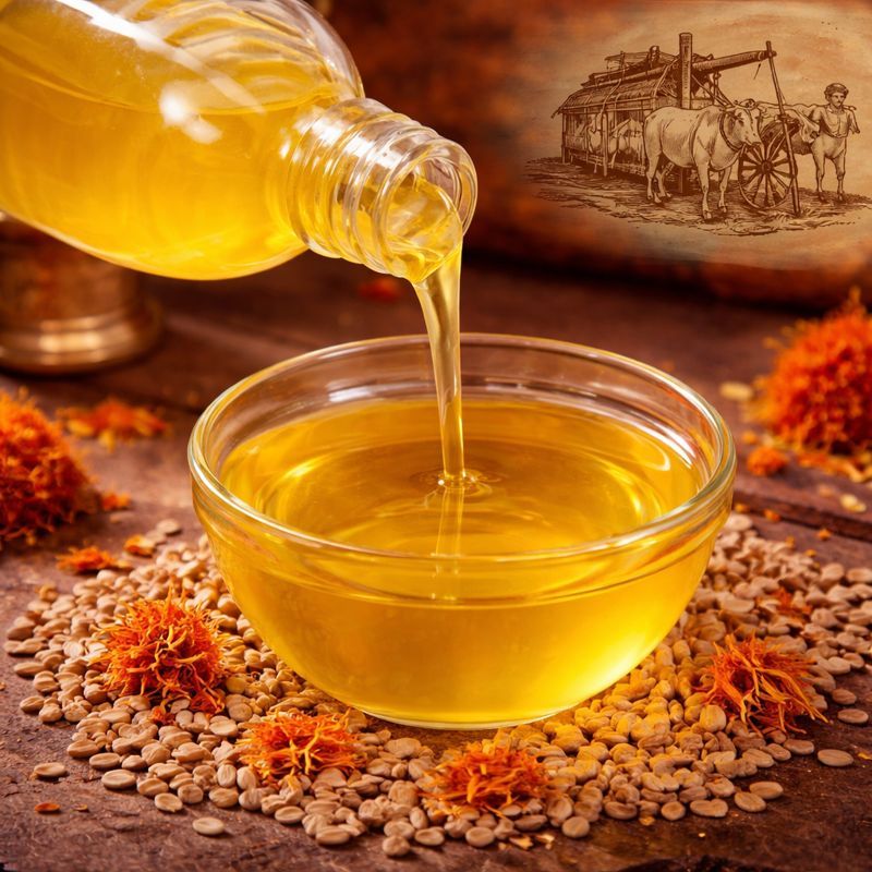 Safflower Bull-Driven Oil(100% Natural) - Just $18 for 1 Litre