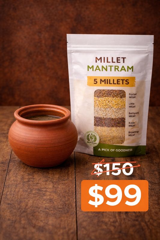 MilletMantraM Ambali Package (5-Siri Millets + Mudpot) MilletMantraM Ambali Package (5-Siri Millets + Mudpot)