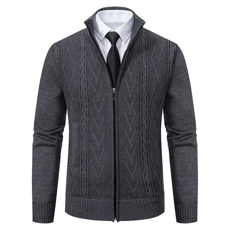Autumn &amp; Winter Men&#39;s Padded Knitted Sweater Coat