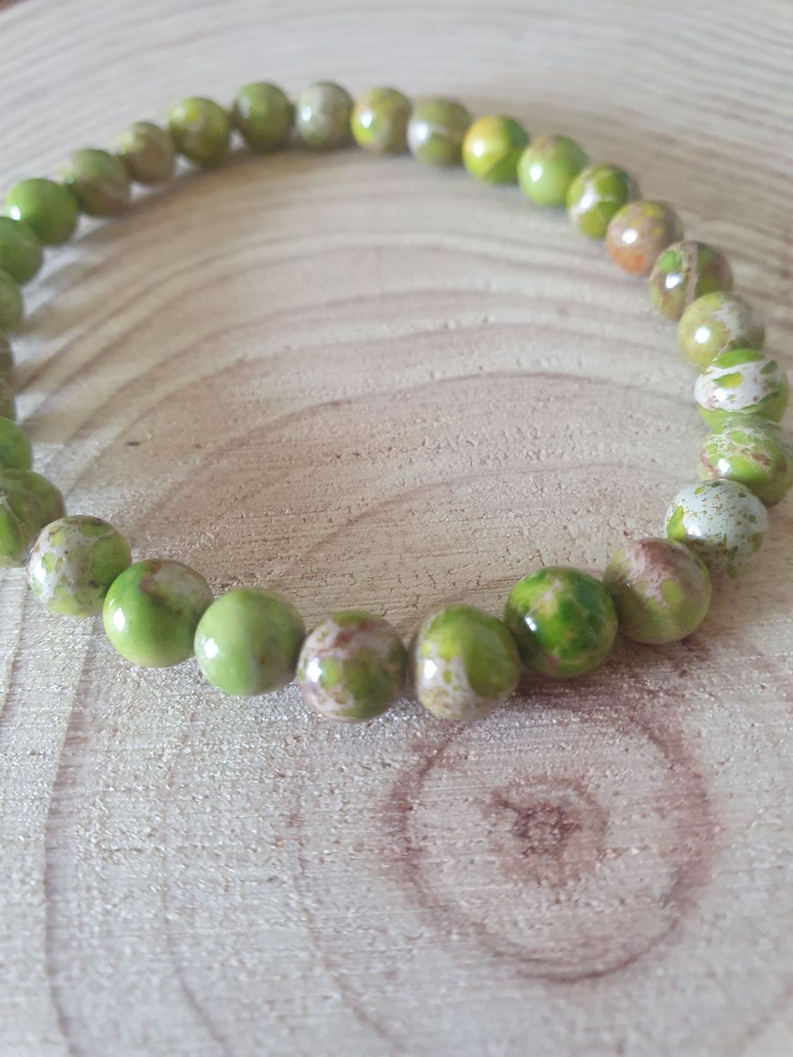 Bracelet Jaspe Impériale Verte 16cm 6mm Bracelet Jaspe Impériale Verte 16cm 6mm