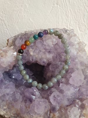 Bracelet 7 chakras Labradorite 16 cm 6 mm Bracelet 7 chakras Labradorite 16 cm 6 mm