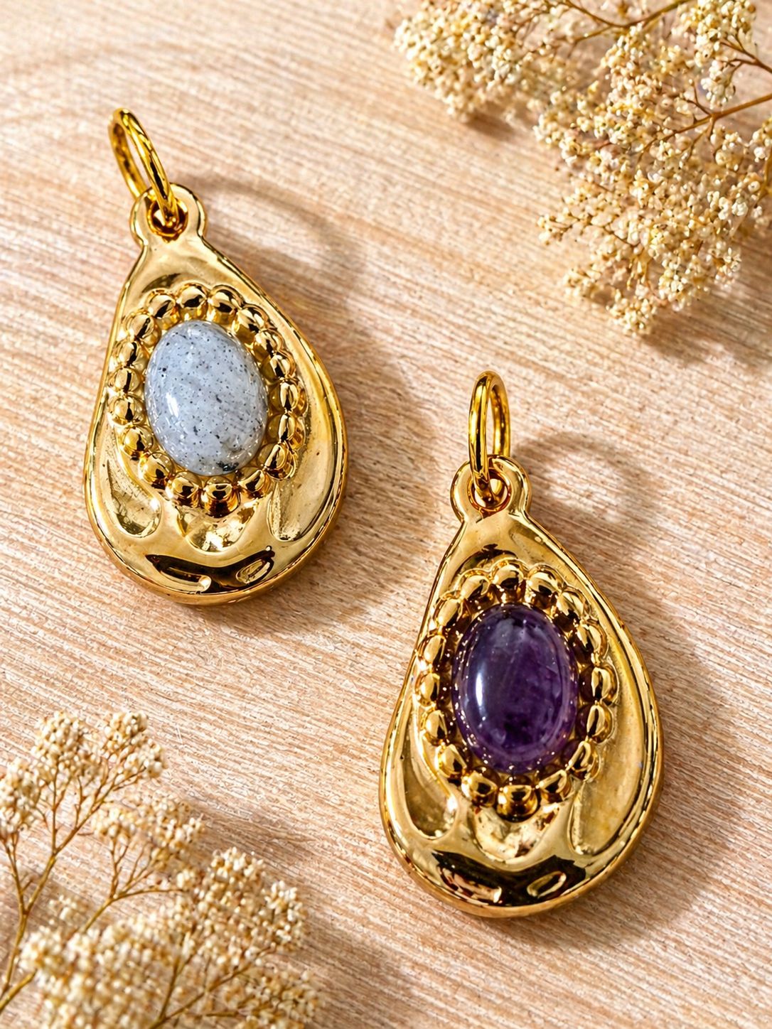 Pendentif goutte Mystique Améthyste / Labradorite