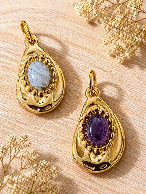 Pendentif goutte Mystique Améthyste / Labradorite Pendentif goutte Mystique Améthyste / Labradorite