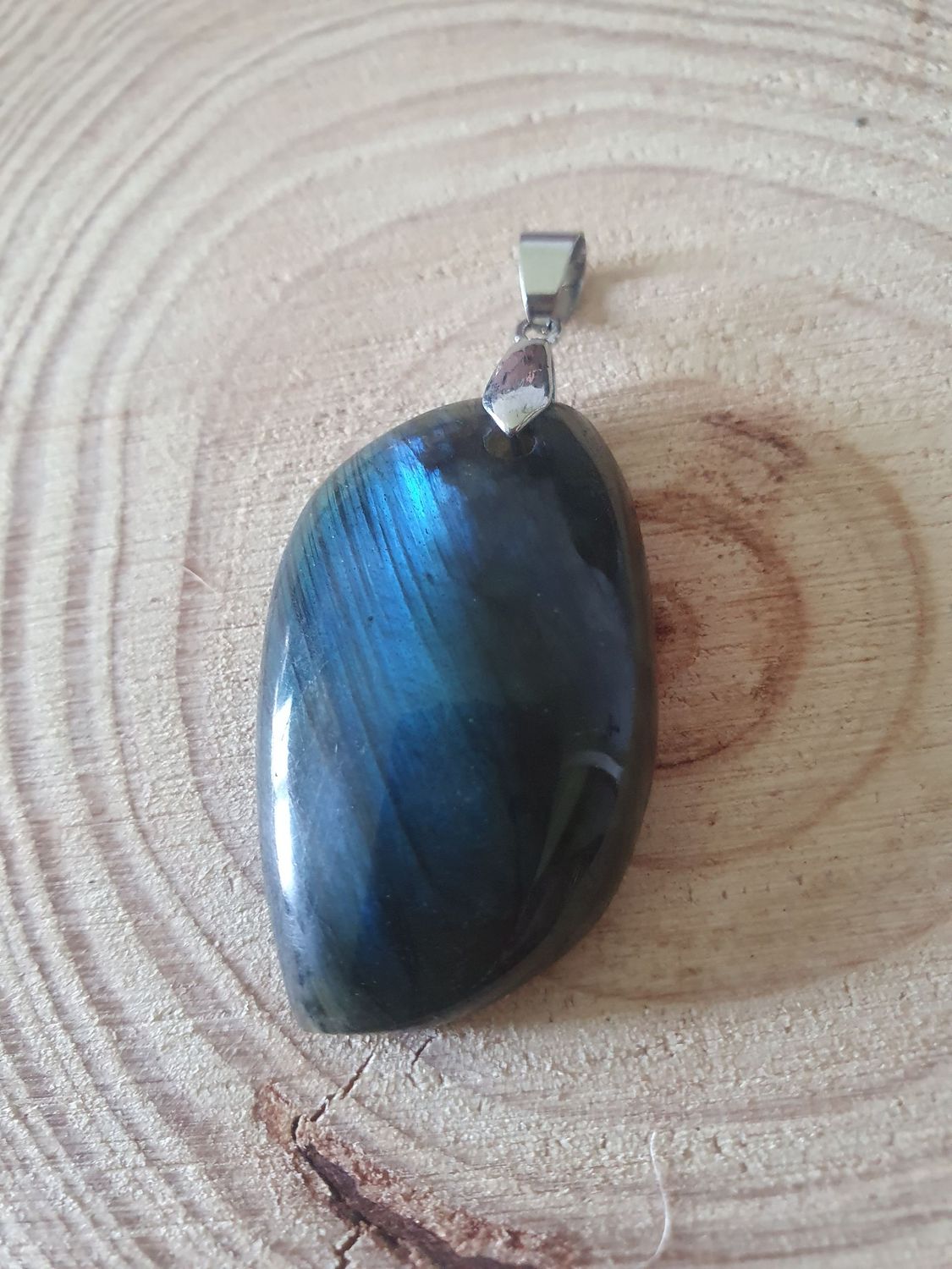 Pendentif Labradorite Elégance - Bélière Argent Pendentif Labradorite Elégance - Bélière Argent