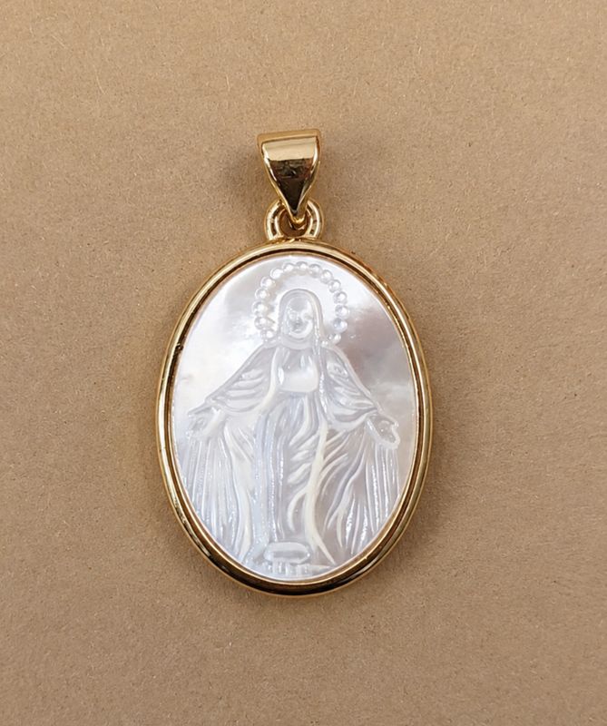 Médaille Mater Lux - Vierge en Nacre Médaille Mater Lux - Vierge en Nacre