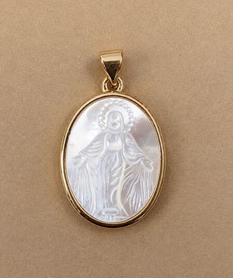 Médaille Mater Lux - Vierge en Nacre Médaille Mater Lux - Vierge en Nacre