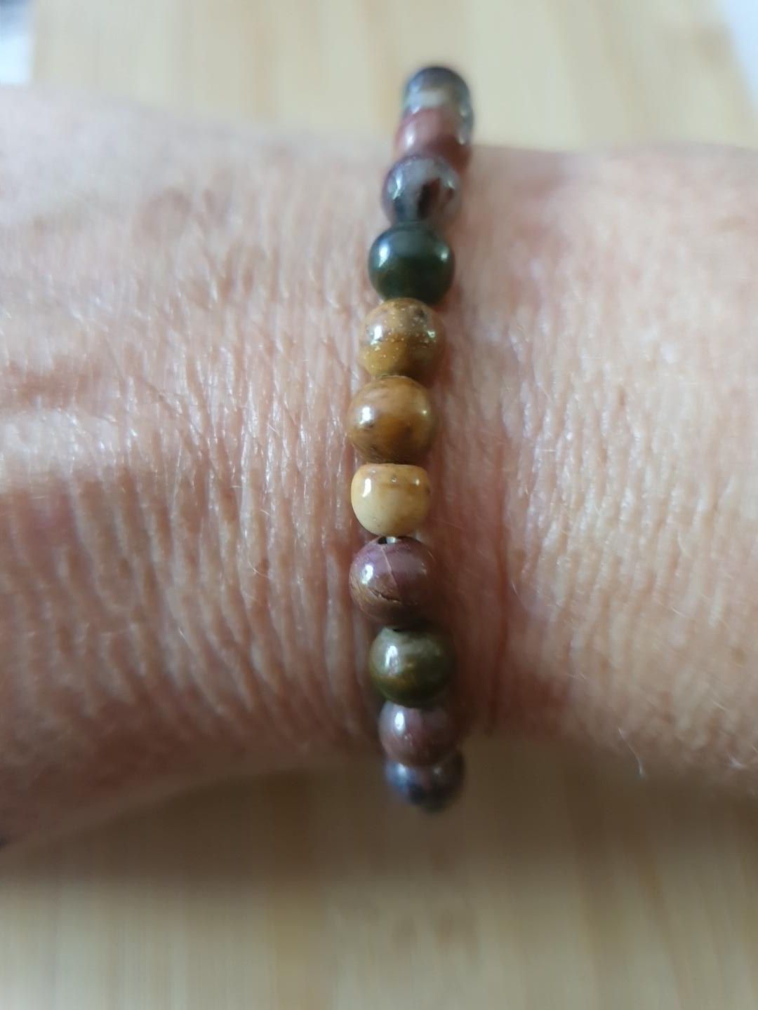 BRACELET JASPE PICASSO - ANCRAGE ET STABILITE - 16 cm - 6MM