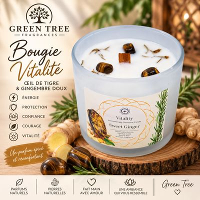 BOUGIE VITALITE - OEIL DE TIGRE ET GINGEMBRE DOUX