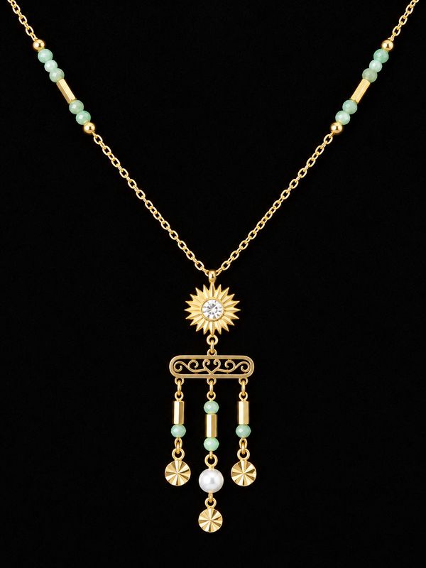COLLIER TALISMAN EN PIERRE NATURELLE – LUMIÈRE ET HARMONIE