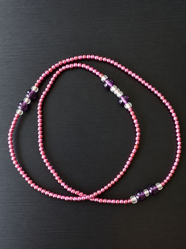 COLLIER GRENATS ET AMETHYSTE - FORCE ET SERENITE