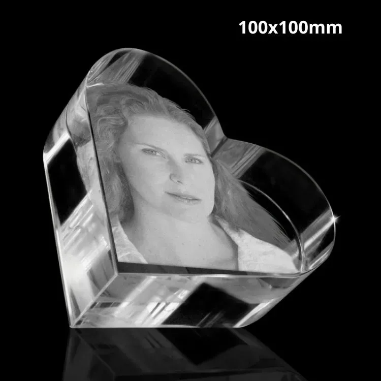 FotoGlas Hart 100x100x45mm + 2D Lasergravure