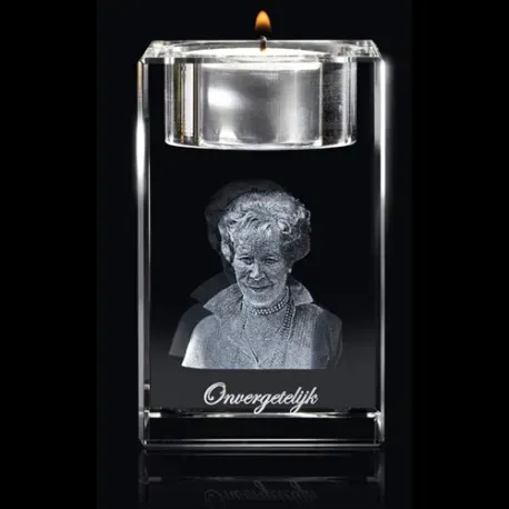 FotoGlas met waxine 80x50mm met 2D of 3D portretfoto