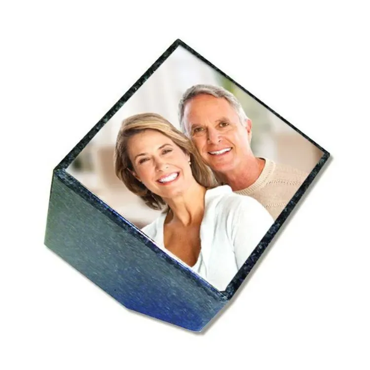 Fotoblok gedenksteen Kubus 9x9cm + fotokeramiek Fotoblok gedenksteen Kubus 9x9cm + fotokeramiek