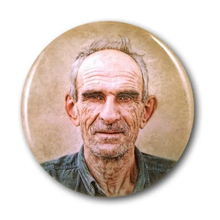 Grafmonument portretfoto op keramiek: Rond