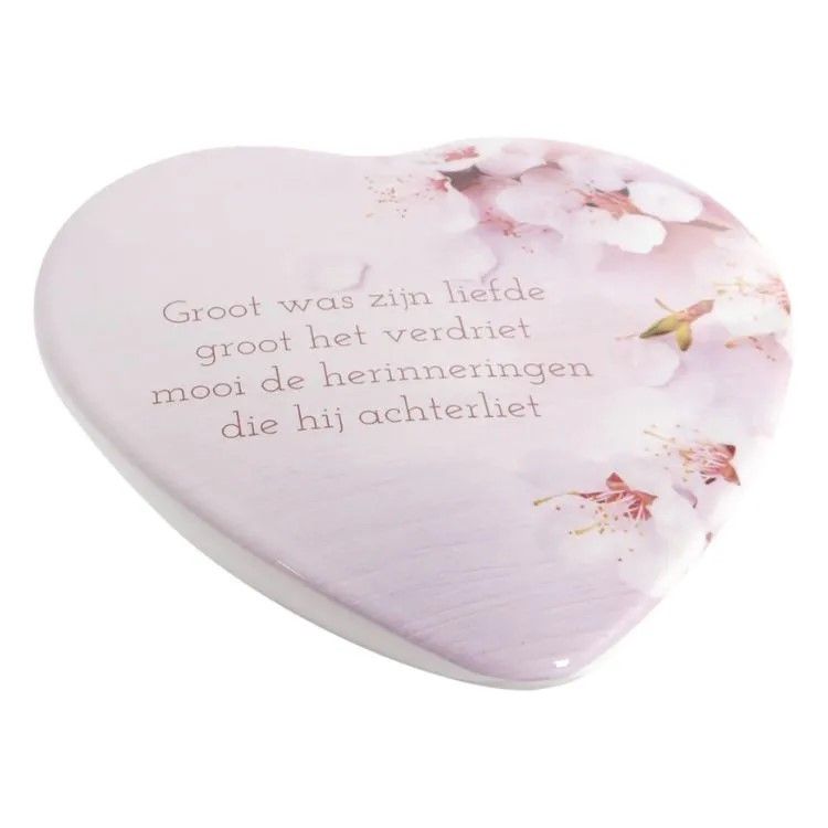 Porselein Hart ornament 21x21cm met foto of eigen achtergrond