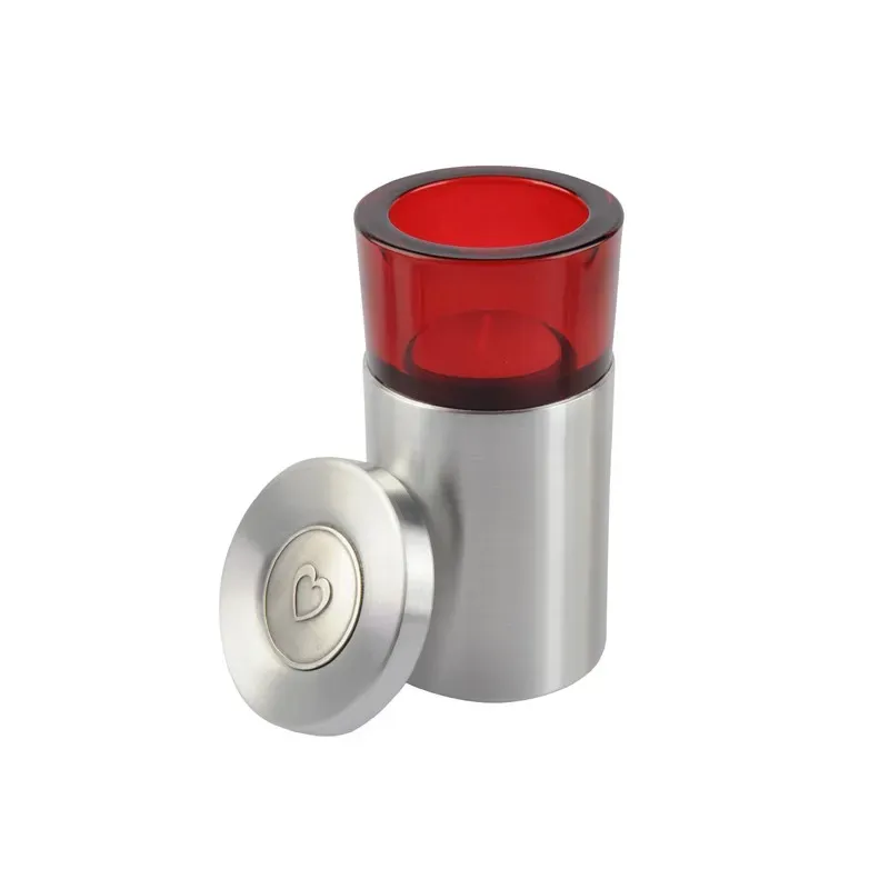 Urn met waxinehouder + Hartendeksel: Rood Urn met waxinehouder + Hartendeksel: Rood