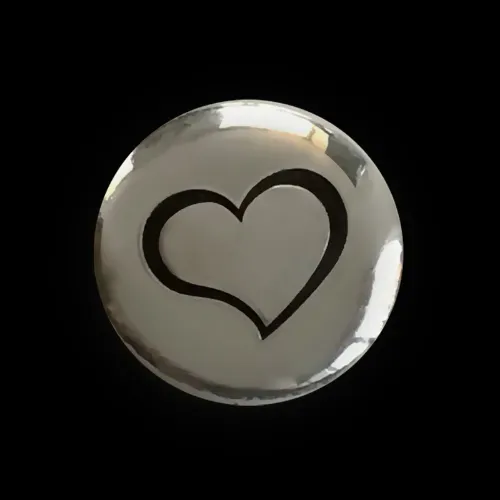FotoGlas urn + zilver Hart afsluitdop