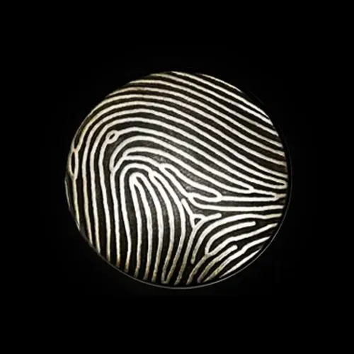 FotoGlas urn + zilver afsluitdop Vingerafdruk
