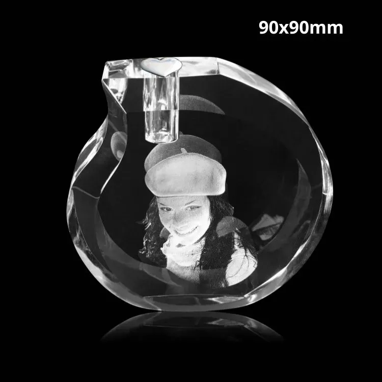 FotoGlas Druppel urn 90x90x40mm+ zilver afsluitdop