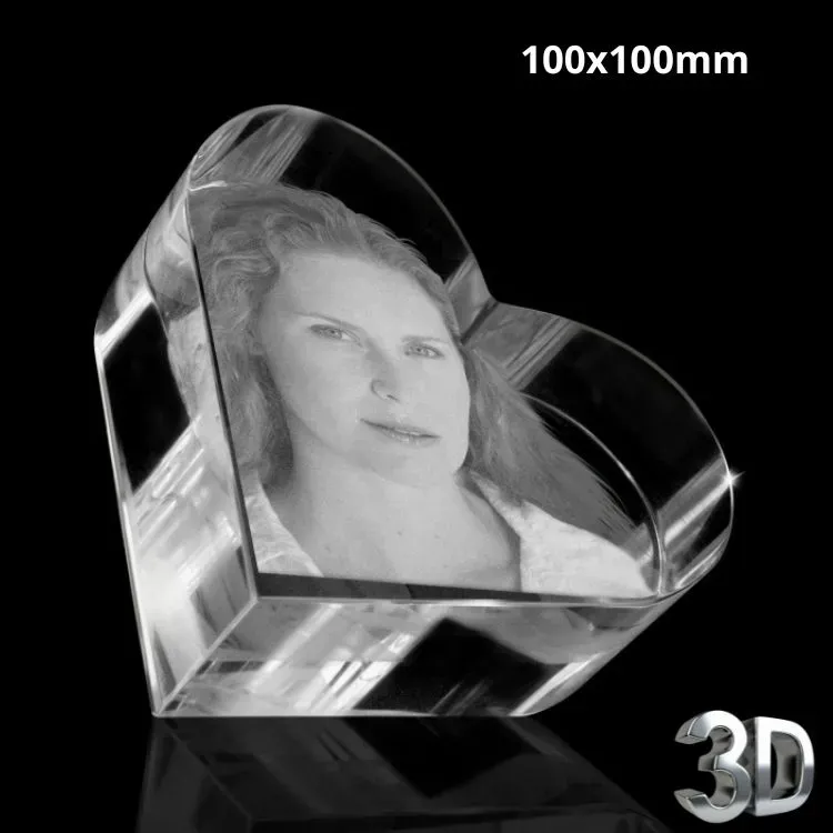 FotoGlas Hart 100x100x45mm + 3D Lasergravure