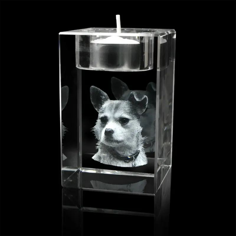FotoGlas met waxine 80x50mm met 2D of 3D portretfoto