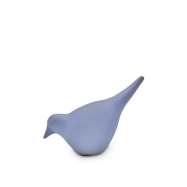 Vogel urn in Lavendelkleurig keramiek 8cm