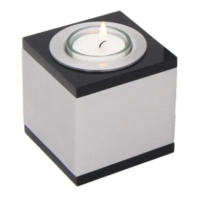 Urn met waxinehouder Qube Zwart