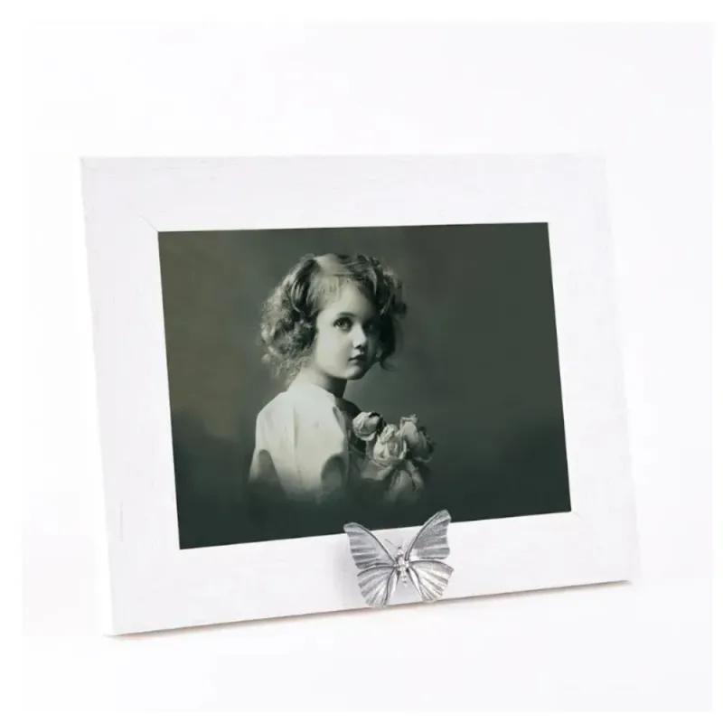 Fotolijst met wit kader + Vlinder urn