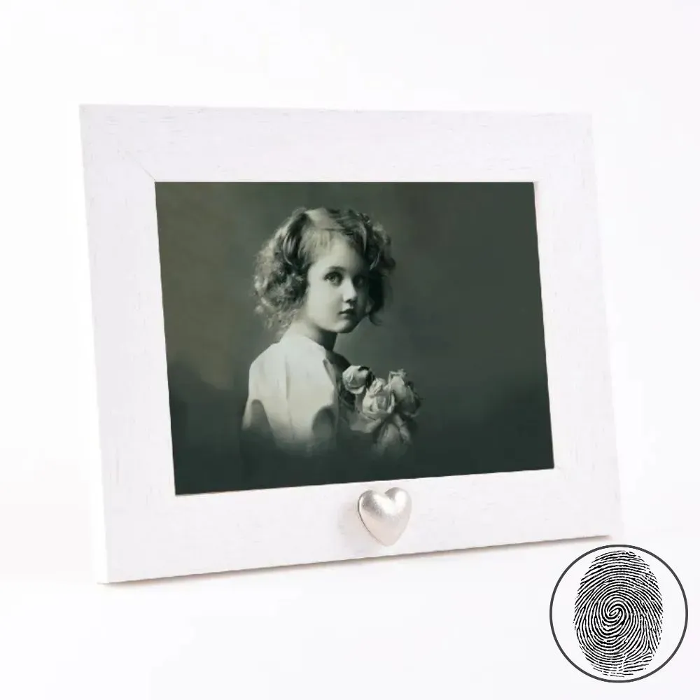 Fotolijst met wit kader + Hart urn