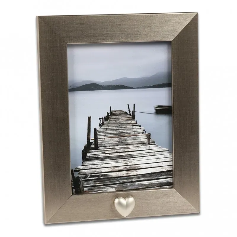 Fotolijst met Grijs-Zilverkleurig kader + Hart urn