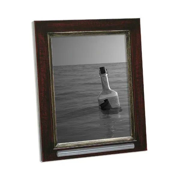 Fotolijst met Zwartbruin kader + 13cm rvs asbuis