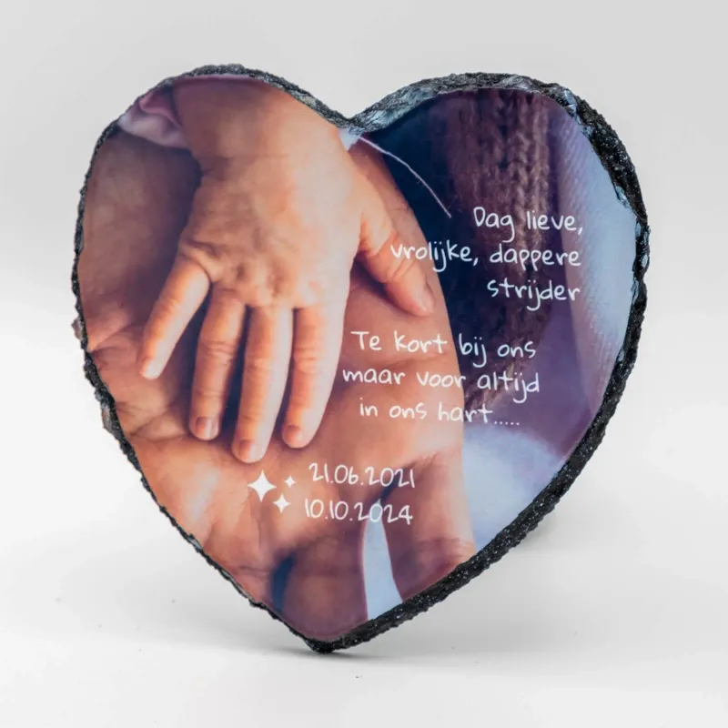 Hart gedenktegeltje Kind 15x15cm