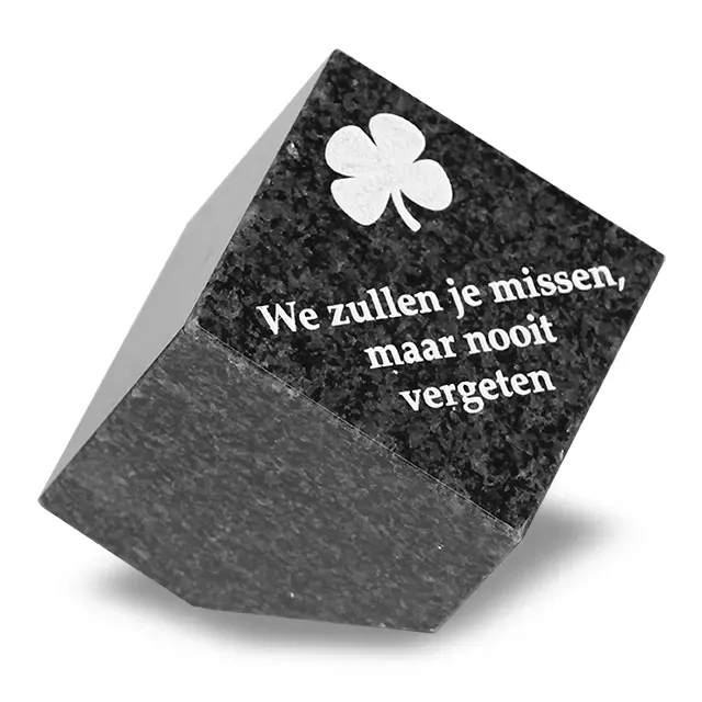 Gedenksteen kubus: We zullen je missen