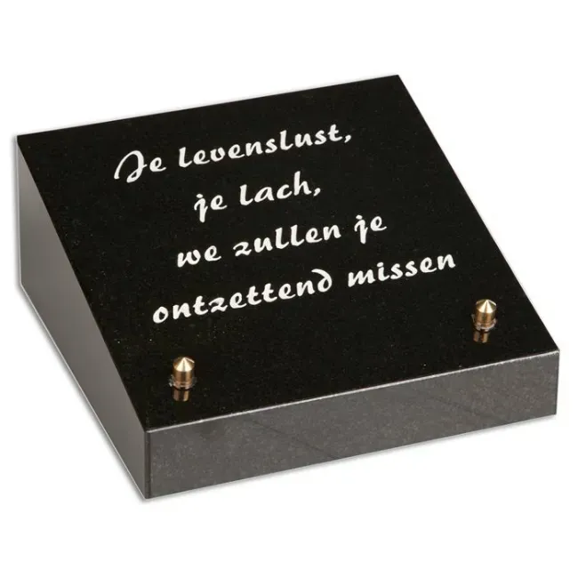Gedenksteen Vierkant: Je levenslust En Je lach