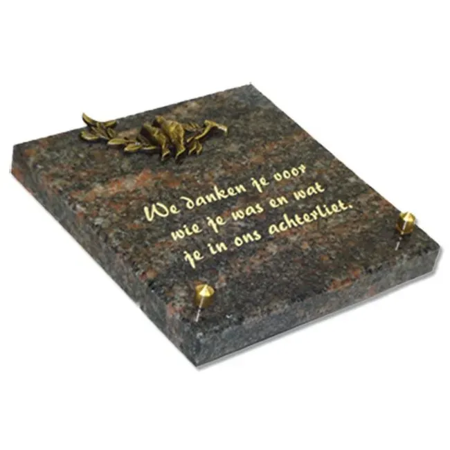 Gedenksteen 15x15cm + bronzen vogels