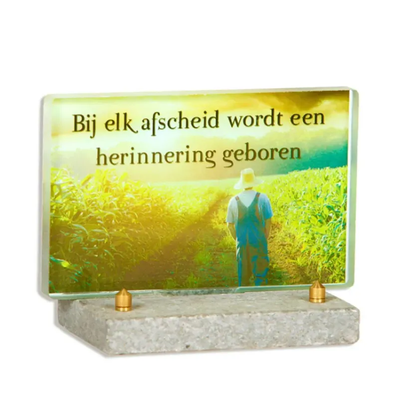 FotoGlas 10x16cm: Afscheid En Herinneringen