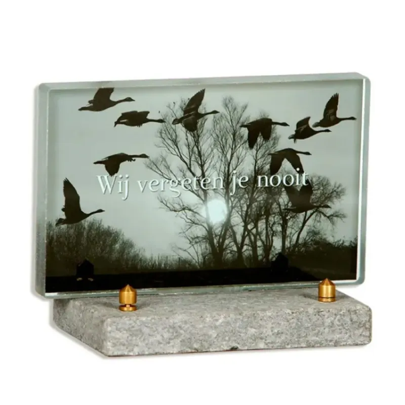 FotoGlas 10x16cm: Niet Vergeten