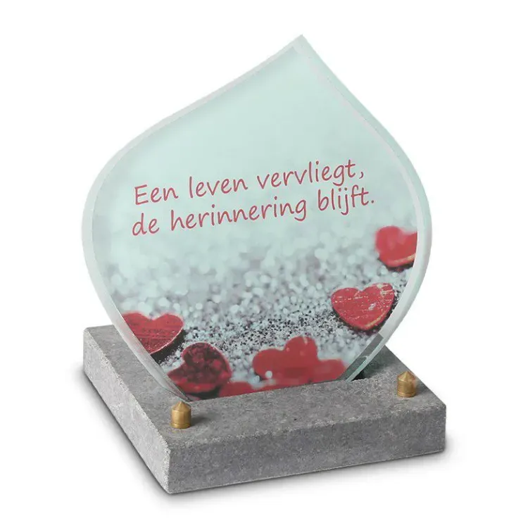 FotoGlas Traan 15x15cm: Een Leven Vervliegt