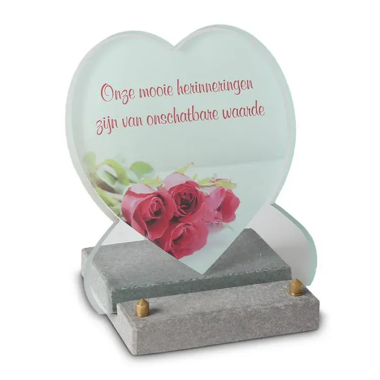 FotoGlas Hart 15x17cm: Onze Mooie Herinneringen